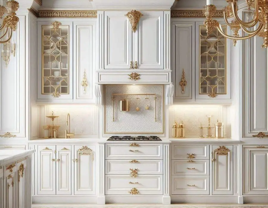 Design Tips for a White Kitchen with Gold Hardware