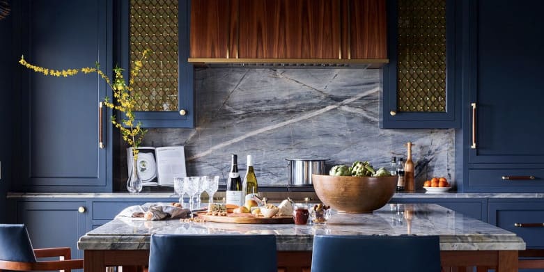 Tips and Tricks for a Glamorous Blue and Gold Kitchen